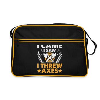 Je suis venu, j’ai vu, j’ai lancé des haches, des haches, des haches - Sac Retro - noir/or - Devant