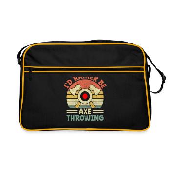Je préférerais être un lanceur de hache sur cible - Sac Retro - noir/or - Devant