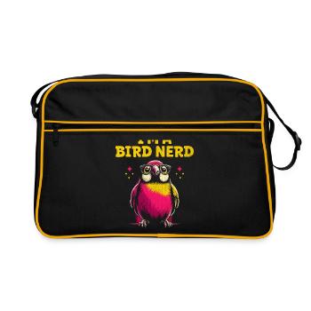 Ich bin ein Vogel Nerd Vogelbeobachtung Vogelbeobachter Vögel - Retro Tasche - Schwarz/Gold - Vorne