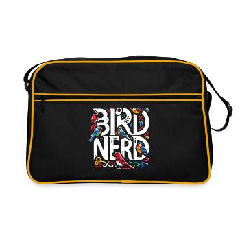 Bird Nerd Birdwatching Birder Birds Birdwatcher - Sac Retro - noir/or - Devant