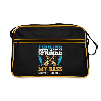 Fishing Solves Most Of My Problems My Bass Solves - Retro Bag - black/gold - Front