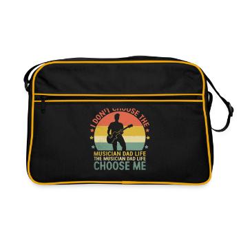 Le musicien papa La vie Choisissez-moi Bassiste Basse - Sac Retro - noir/or - Devant