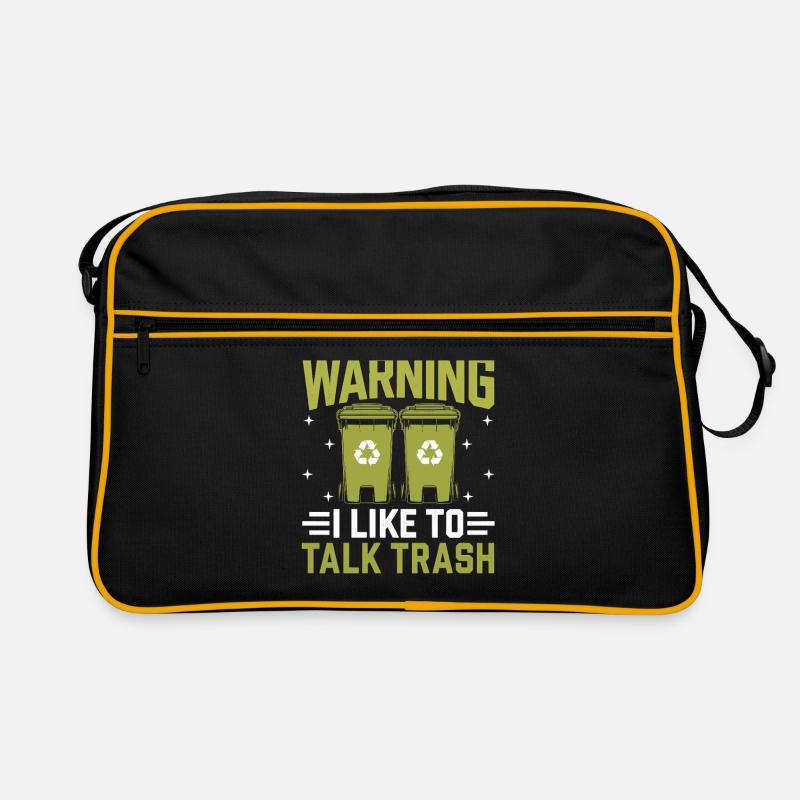 Warnung: Ich rede gerne über Müllsammler Retro Tasche