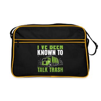 Ich bin dafür bekannt, dass ich Müll rede - Retro Tasche - Schwarz/Gold - Vorne