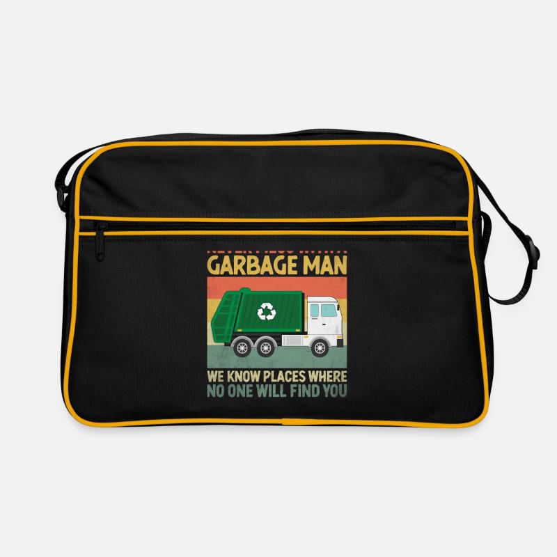 Legen Sie sich niemals mit einem Müllmann an Retro Tasche
