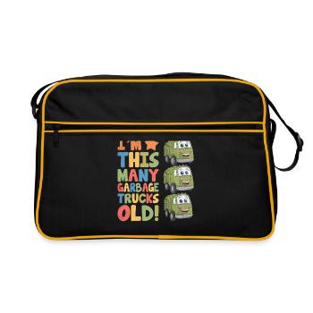 I'm This Many Garbage Trucks Old 3 Years Old - Retro Bag - black/gold - Front