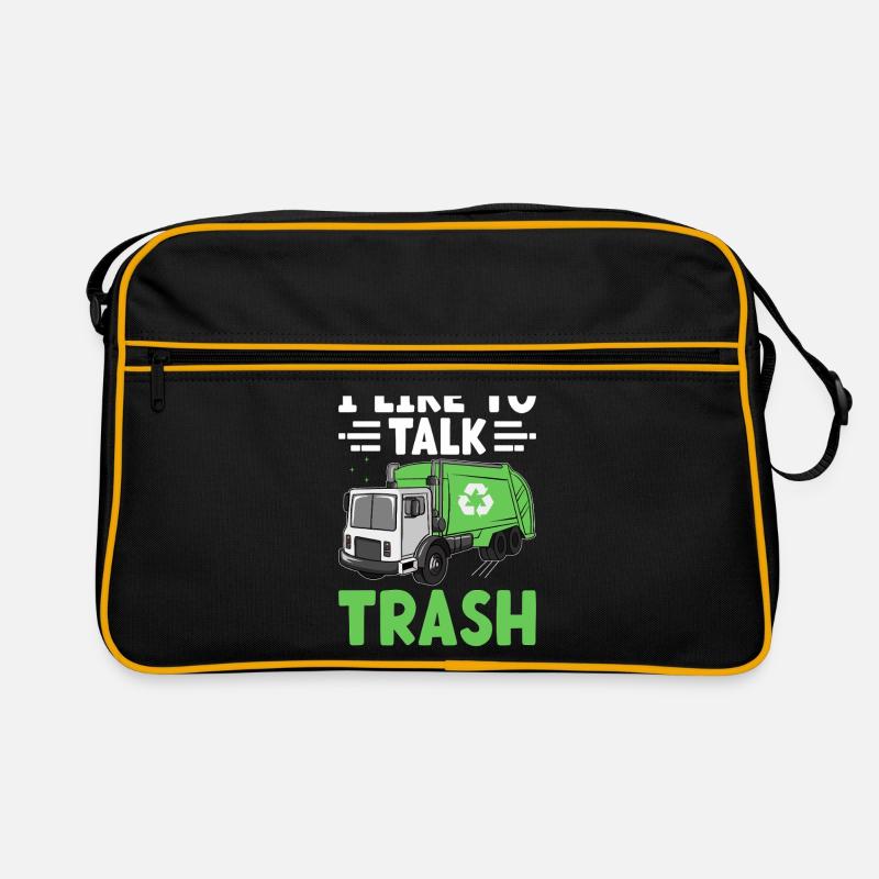 Ich rede gerne über die Müllabfuhr Retro Tasche