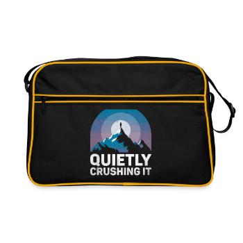 Quietly Crushing It Sayings For Introverts - Retro Bag - black/gold - Front