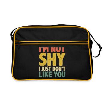 Je ne suis pas timide, je n’aime tout simplement pas que tu dises - Sac Retro - noir/or - Devant