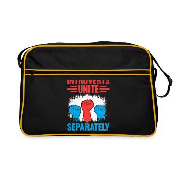 Les introvertis s’unissent séparément Dictons pour les introvertis - Sac Retro - noir/or - Devant