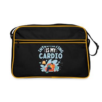 Introverting Is My Cardio Sayings For Introverts - Retro Bag - black/gold - Front
