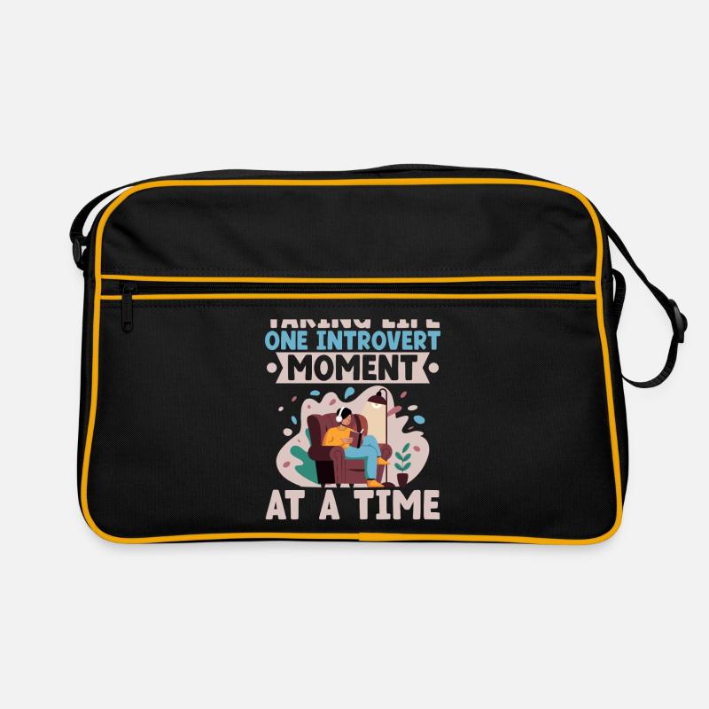 Taking Life One Introvert Moment At A Time Sayings Retro Bag