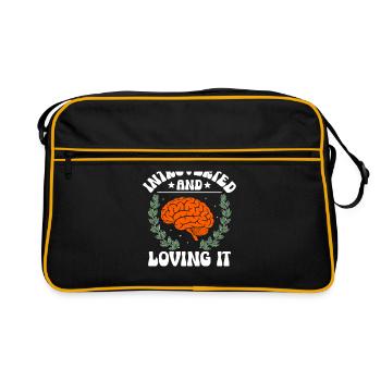 Introverted And Loving It Sayings For Introverts - Retro Bag - black/gold - Front