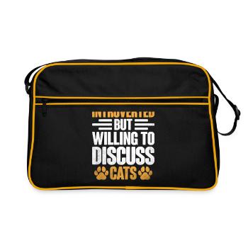 Introverted But Willing To Discuss Cats Sayings - Retro Bag - black/gold - Front