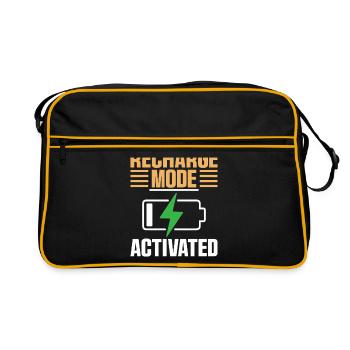 Recharge Mode Activated Sayings For Introverts - Retro Bag - black/gold - Front