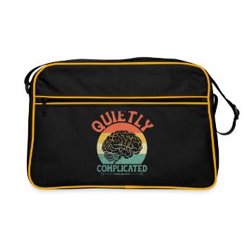Quietly Complicated Sayings For Introverts - Retro Bag - black/gold - Front