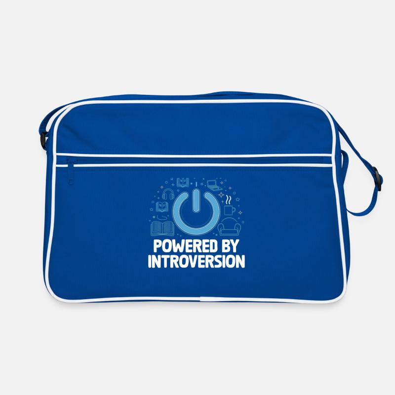 Powered By Introversion Sayings For Introverts Retro Bag