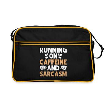 Running On Caffeine And Sarcasm Sarcasm Sarcastic - Retro Bag - black/gold - Front