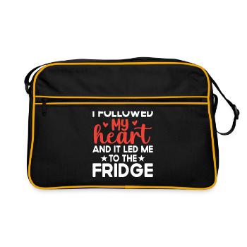 I Followed My Heart And It Led Me To The Fridge - Retro Bag - black/gold - Front