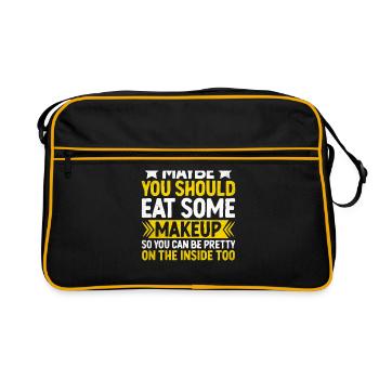 Vielleicht solltest du dich etwas schminken, damit du - Retro Tasche - Schwarz/Gold - Vorne