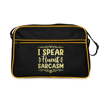I Spear Fluent Sarcasm Sarcasm Sarcastic - Retro Bag - black/gold - Front