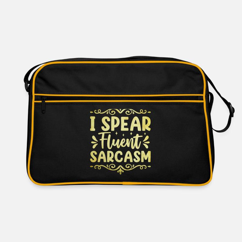 I Speer Fließend Sarkasmus Sarkasmus Sarkastisch - Retro Tasche - Schwarz/Gold