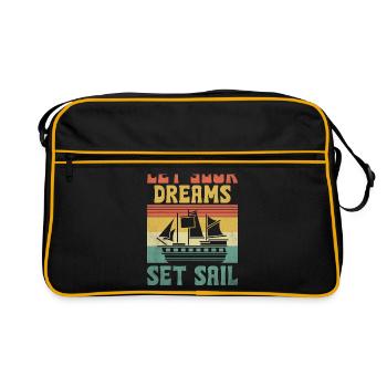 Lassen Sie Ihre Träume in See stechen Paddelboot - Retro Tasche - Schwarz/Gold - Vorne