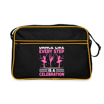 Dance Like Every Step Is A Celebration For Dancing - Retro Bag - black/gold - Front
