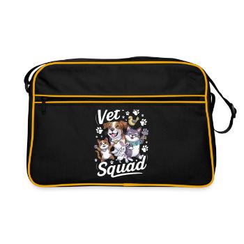 Vet Squad Verterinarian Animal Lover - Retro Bag - black/gold - Front