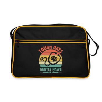 Jours difficiles Gentle Paws Verterinarien Amoureux des animaux - Sac Retro - noir/or - Devant