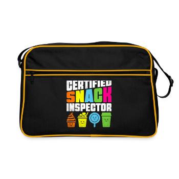 Zertifizierter Imbissinspektor Schule Lehramt Schüler - Retro Tasche - Schwarz/Gold - Vorne