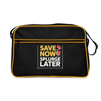 Jetzt sparen Später protzen Couponer Shopper Geld sparen - Retro Tasche - Schwarz/Gold - Vorne