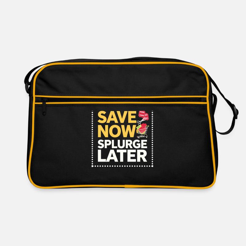 Jetzt sparen Später protzen Couponer Shopper Geld sparen Retro Tasche