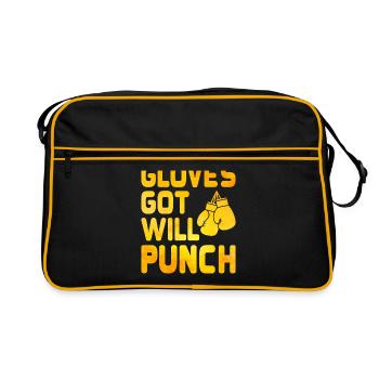 Got Gloves Will Punch Boxer Sports Musculation Gym - Sac Retro - noir/or - Devant