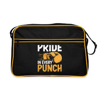 Fierté dans chaque coup de poing Boxeur Sports Force Athlète - Sac Retro - noir/or - Devant