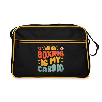 La boxe est mon cardio boxeur sport musculation gym - Sac Retro - noir/or - Devant
