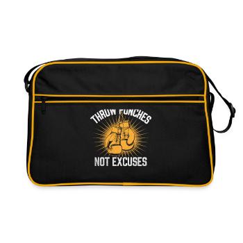 Lancer des coups de poing n’excuse pas Boxeur Sports Gymnase Athlète - Sac Retro - noir/or - Devant