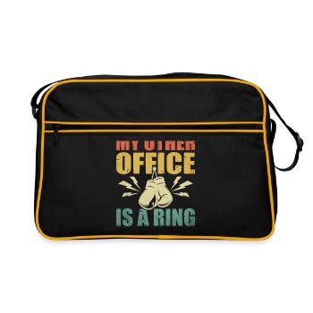 Mon autre bureau est un athlète de gymnastique de sport de ring - Sac Retro - noir/or - Devant