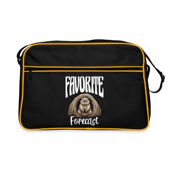 Groundhog Day My Favorite Forecast Cute Animal - Retro Bag - black/gold - Front