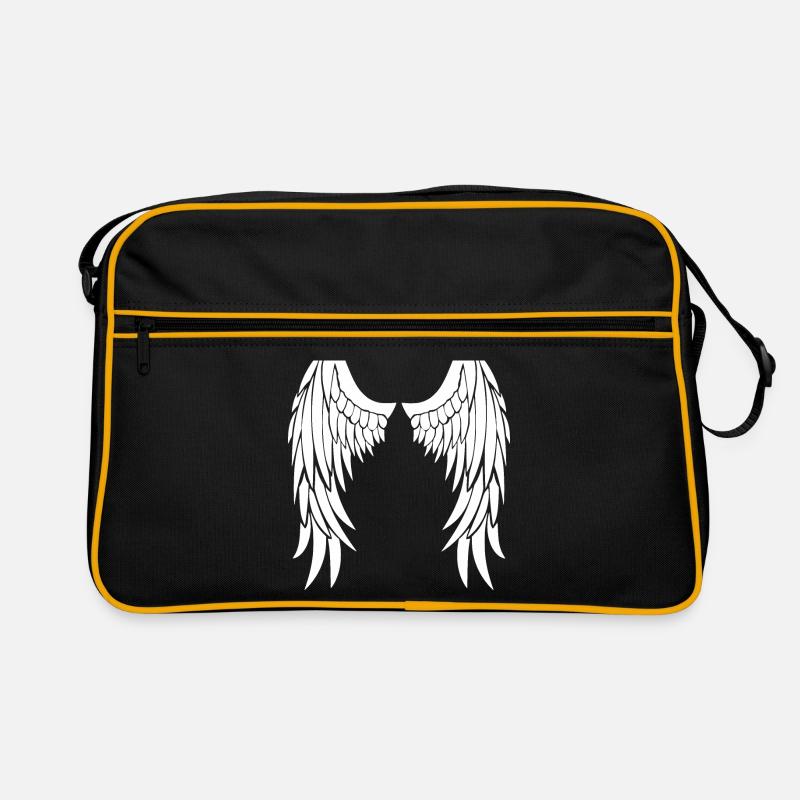 Engelsflügel - Retro Tasche - Schwarz/Gold