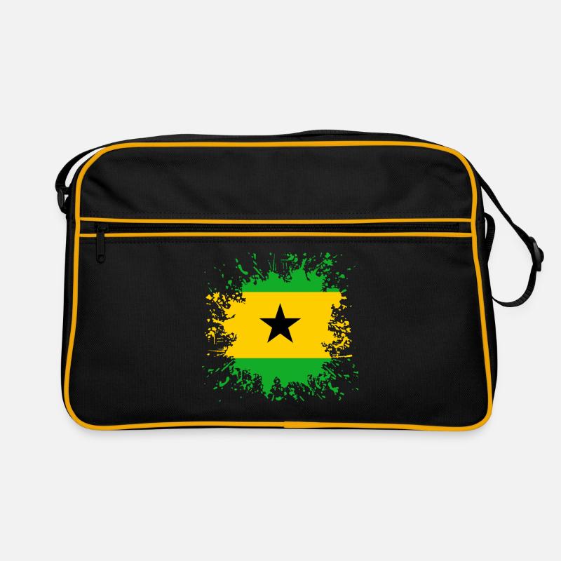Le drapeau de São Tomé-et-Príncipe éclabousse de peinture Sac Retro