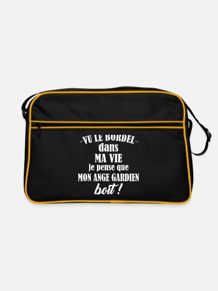 Vu le bordel dans ma vie t-shirt apéro humour - Sac Retro - noir/or - Devant