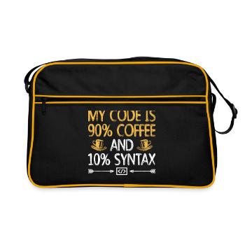 Coffee Coding Programmer Coder Developer Nerd Coff - Retro Bag - black/gold - Front