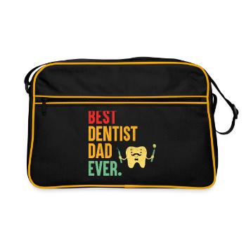 Best Dentist Dad Ever Dental Dentistry Father Dent - Retro Bag - black/gold - Front