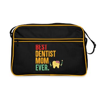 Best Dentist Mom Ever Dental Dentistry Mother Dent - Retro Bag - black/gold - Front