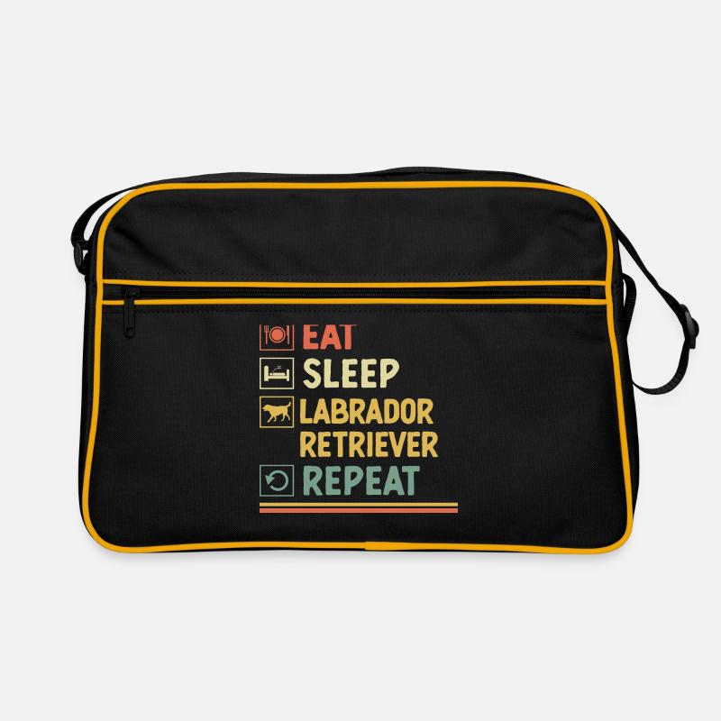 Manger Dormir Labrador Retriever Répéter Chien de laboratoire Sac Retro