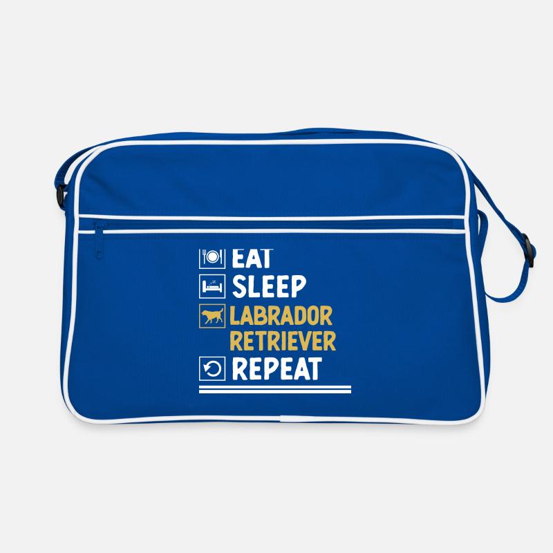 Manger Dormir Labrador Retriever Répéter Chien de laboratoire Sac Retro