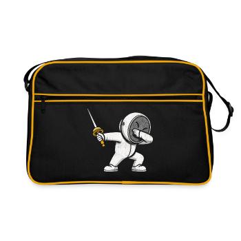 Dubbing Fencer Fence Sword Epee Fencing Athlete - Retro Bag - black/gold - Front