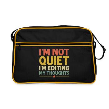Je ne suis pas silencieux, je suis en train d’éditer mes pensées en disant - Sac Retro - noir/or - Devant