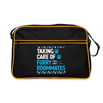 Sich um pelzige Mitbewohner kümmern Verterinarian - Retro Tasche - Schwarz/Gold - Vorne